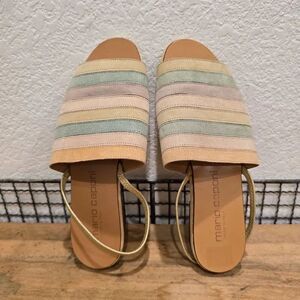 Mario Caponi Suede Pastel Stripe Sandals Sz 6